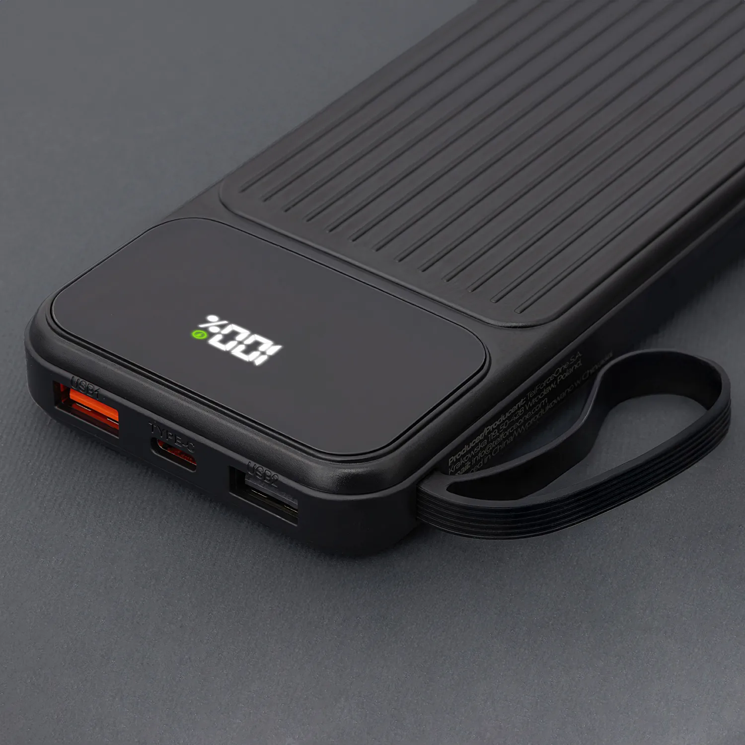 Maxlife power bank with built-in cables MXPB-06 PD QC 22,5W 10000 mAh black