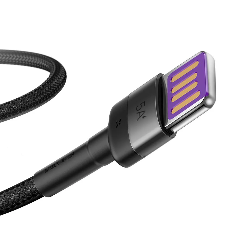 Baseus cable Cafule HW QC USB – USB-C 1,0 m gray-black 40W