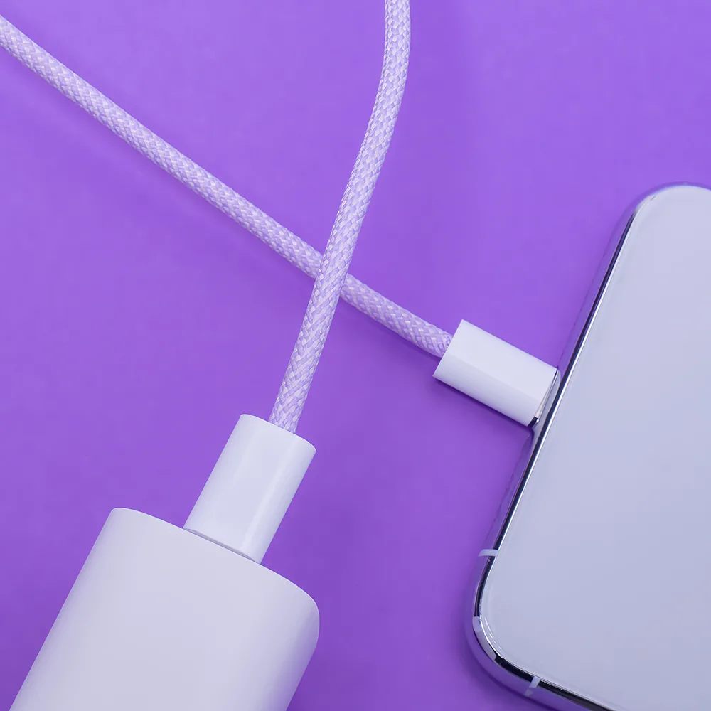 Maxlife MXUC-06 cable USB-C – USB-C 1,0 m 20W purple nylon