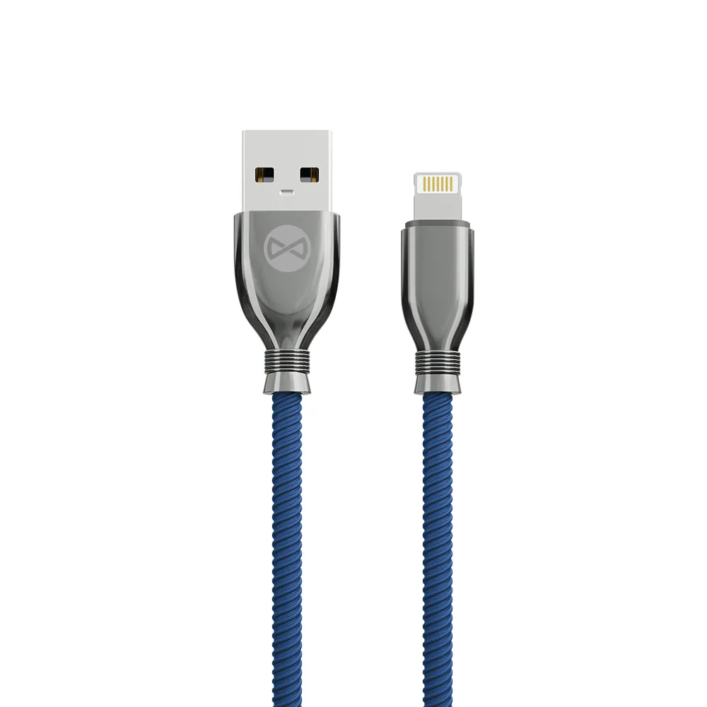 Forever Tornado kabel USB – Lightning 1,0 m 3A marinblå