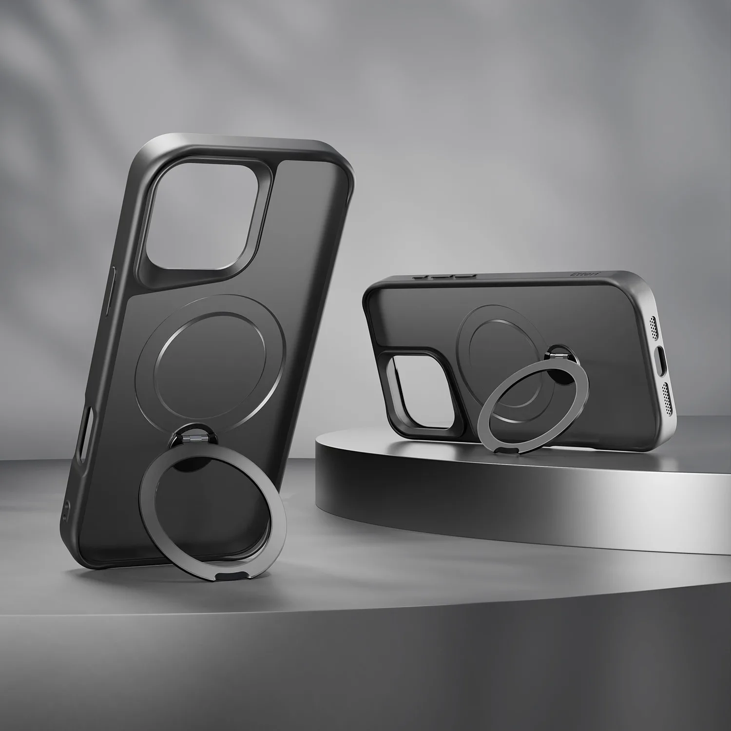Etteri Matt Mag Ring-fodral för iPhone 16 Plus 6,7″ svart
