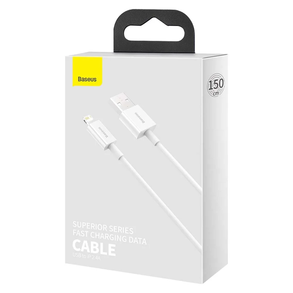 Baseus kabel Superior USB – Lightning 1,5 m 2,4A vit