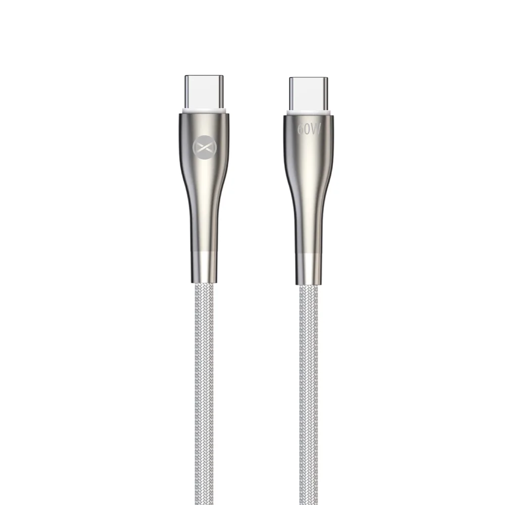 Forever Sleek cable USB-C - USB-C 1,0 m 60W white