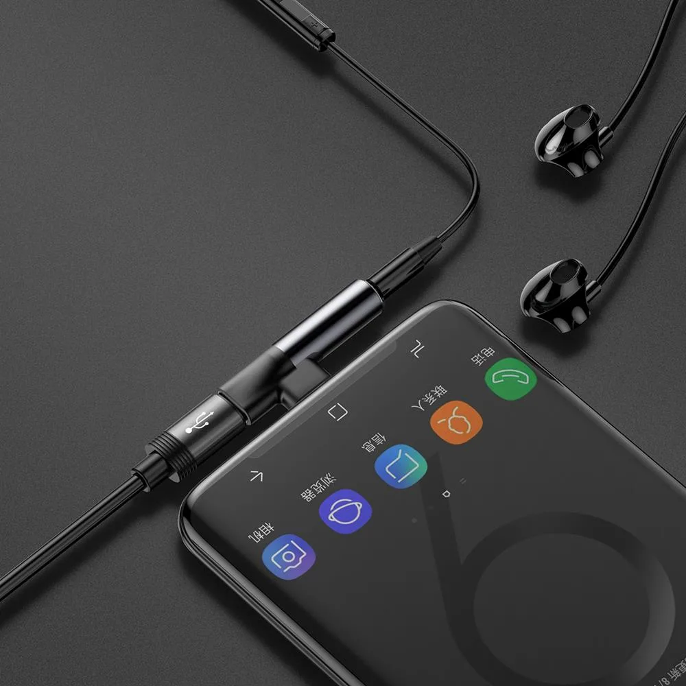 Baseus adapter L41 USB-C to USB-C – jack 3,5 mm black