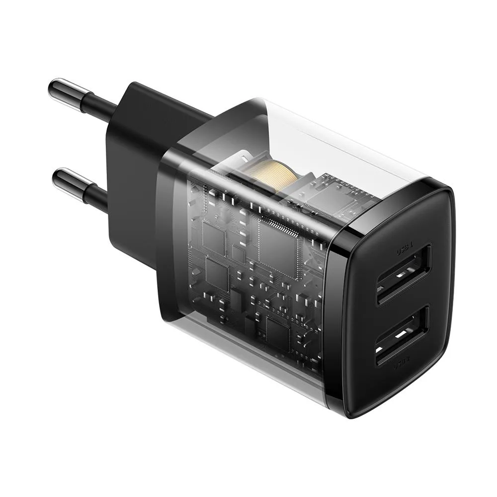 Baseus wall charger Compact 2 x USB black 10,5w