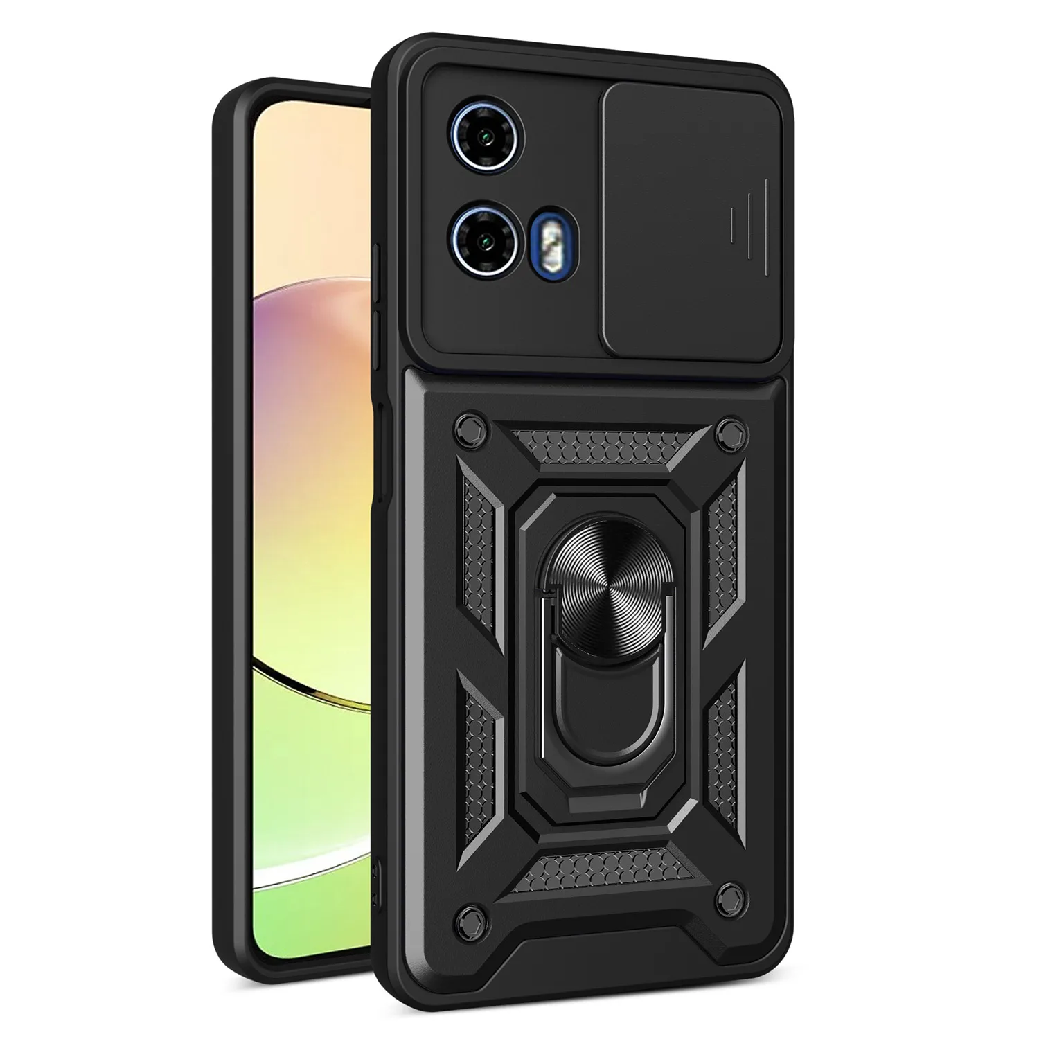 Defender Slide-fodral för Motorola Moto E14 / G24 / G04 i svart