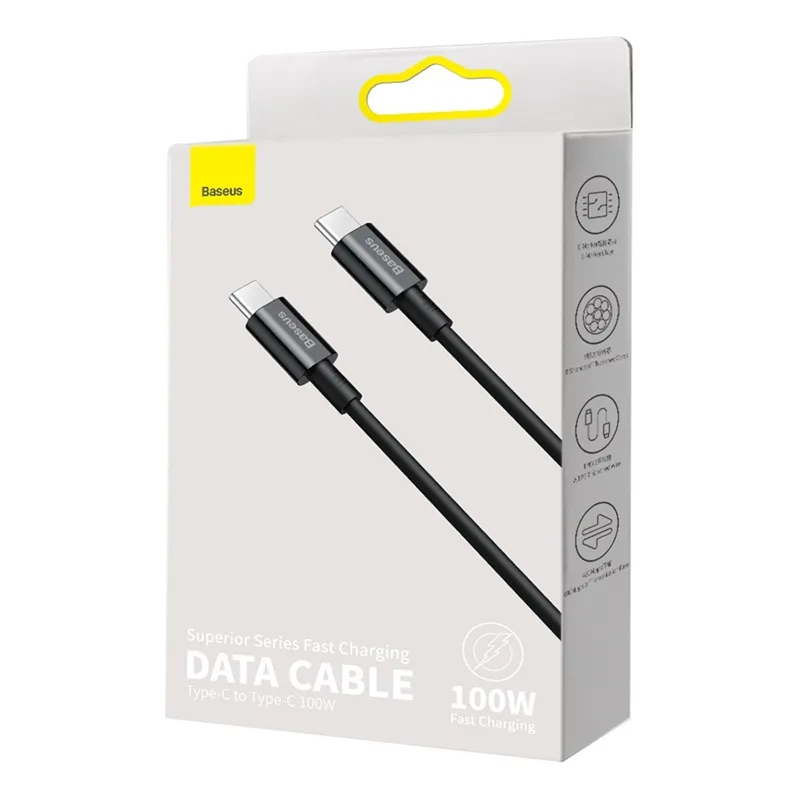 Baseus cabel Superior PD USB-C – USB-C 2,0m black 100W
