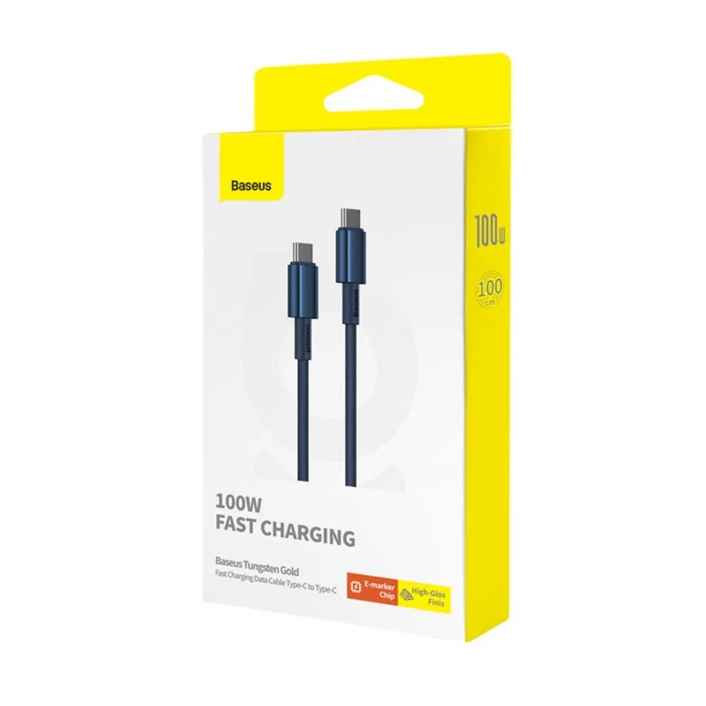 Baseus Tungsten Gold Fast Charging Data Cable Type-C to Type-C 100W 1m Deepsea Blue