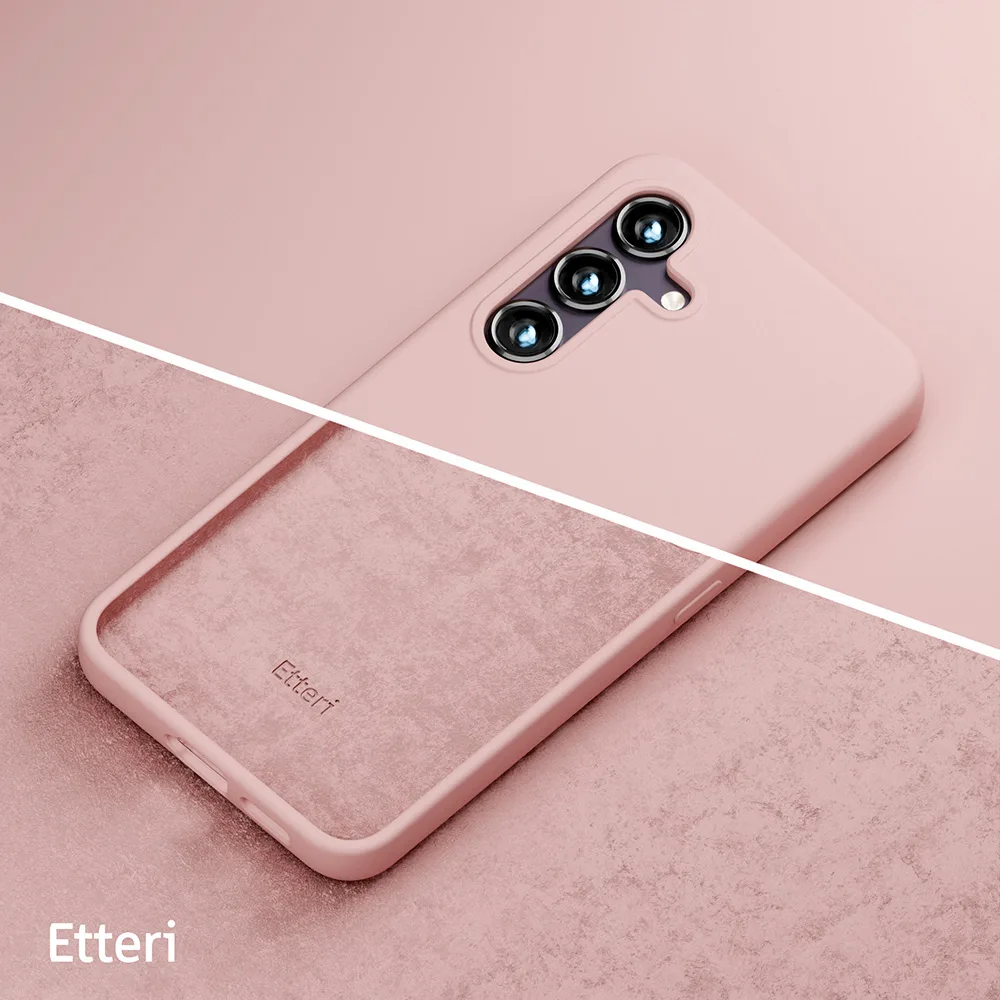Etteri Silikonfodral för Samsung Galaxy S24 Plus i ljusrosa