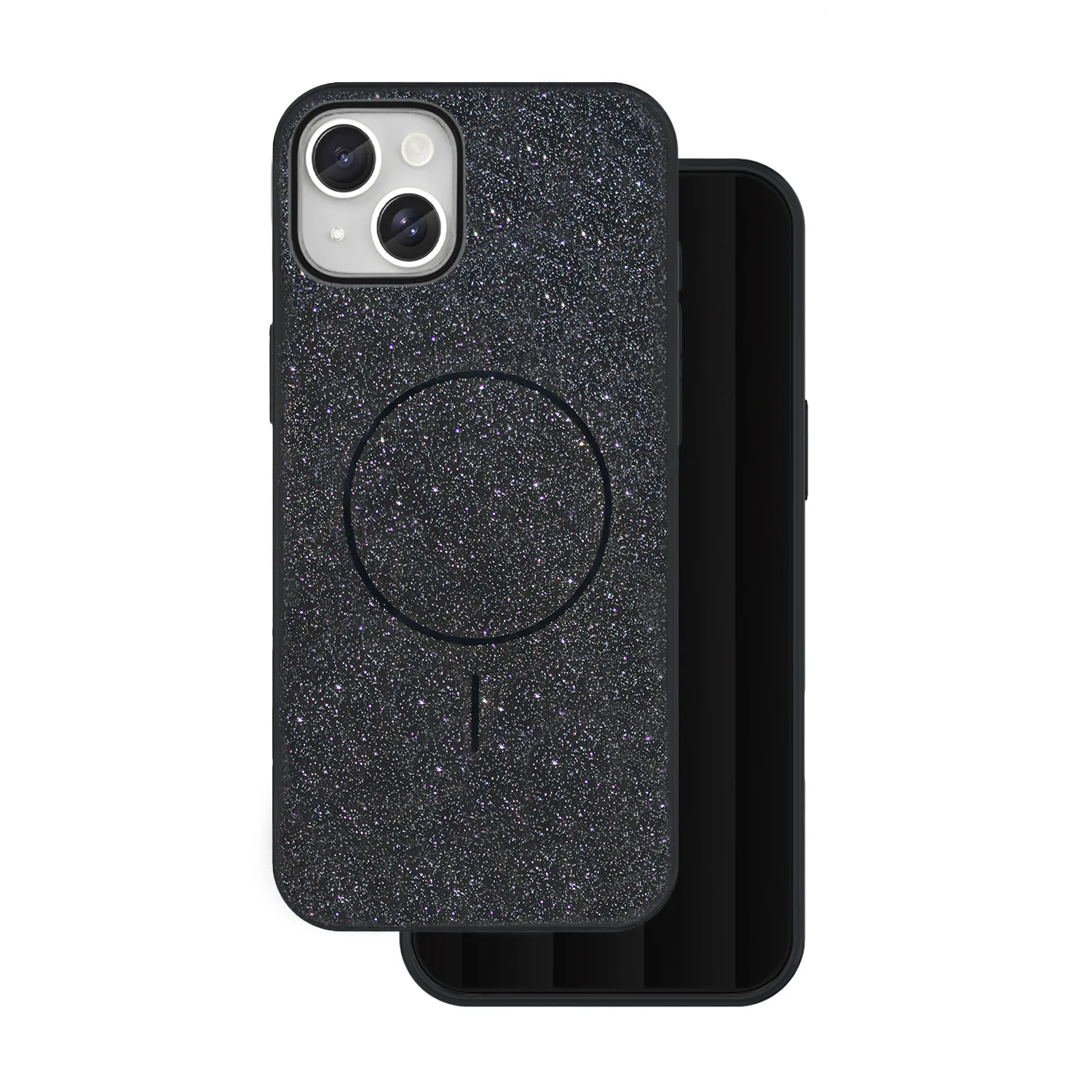 Glitter Thin Mag case for iPhone 14 6,1" black