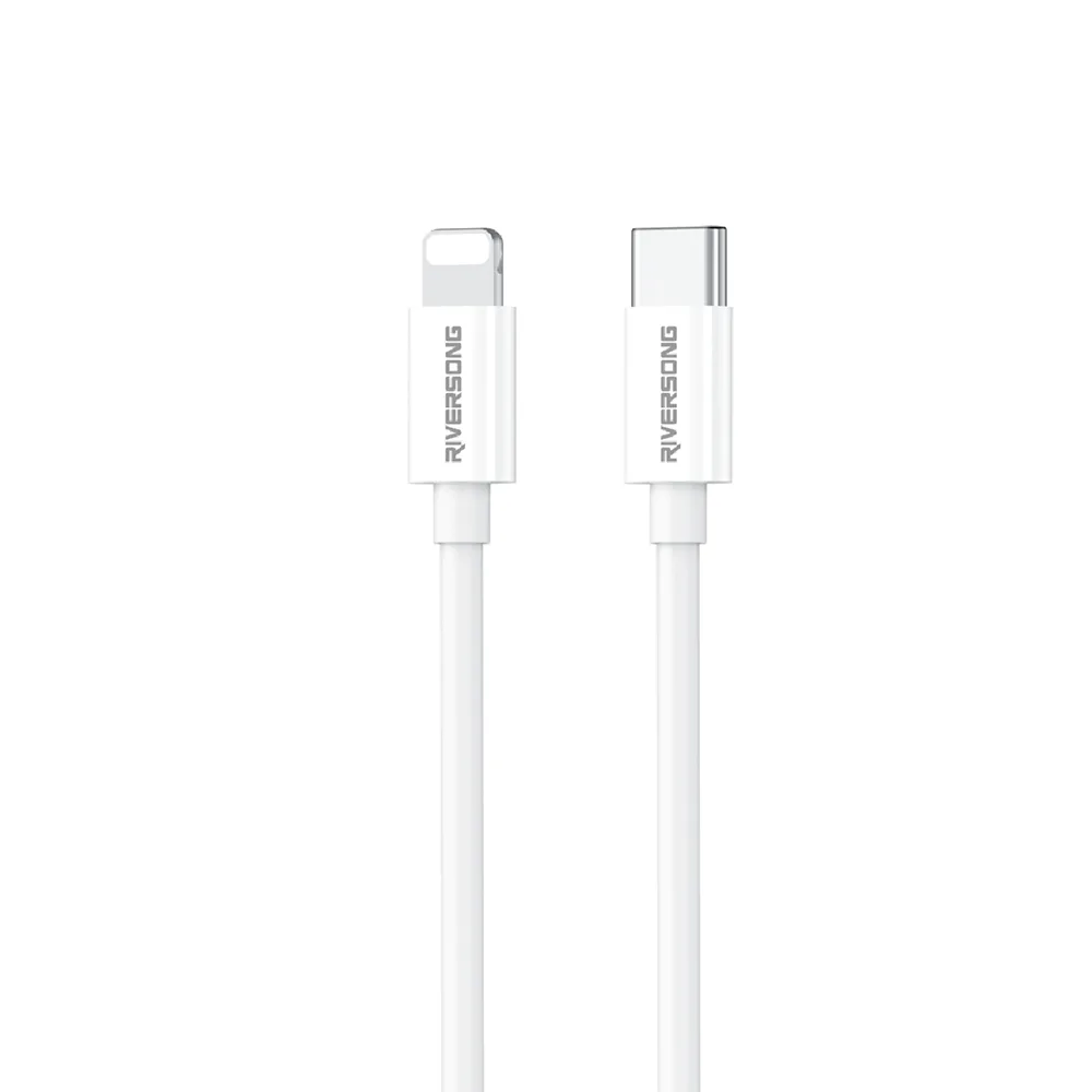 Riversong kabel Lotus 08 USB-C – Lightning 1,0 m 3A ljusgrå CL76