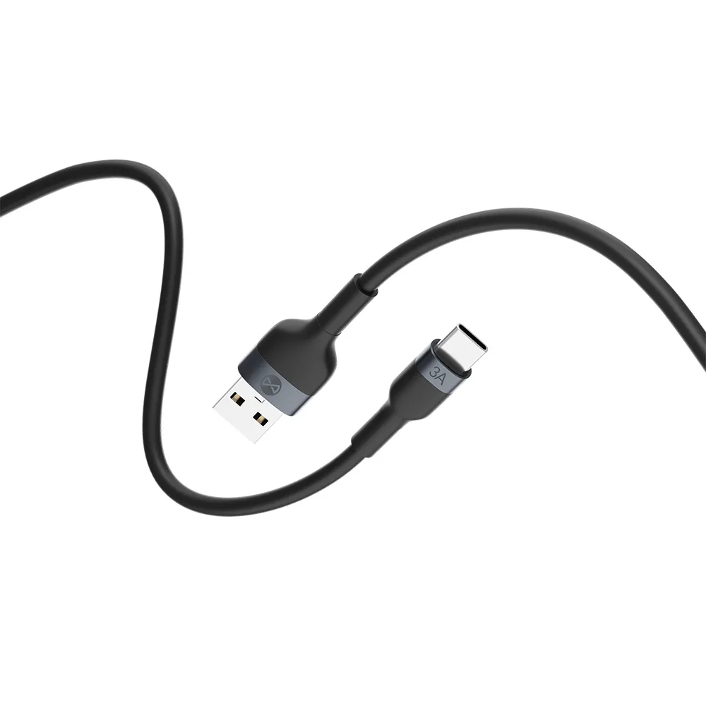 För alltid flexibel kabel USB – USB-C 1,0 m 3A svart