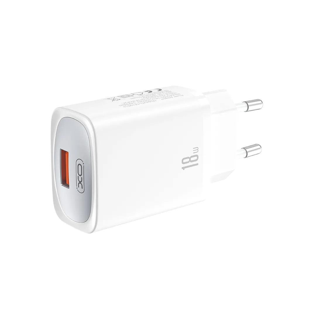 XO väggladdare CE19 QC 18W 1x USB vit + kabel Lightning