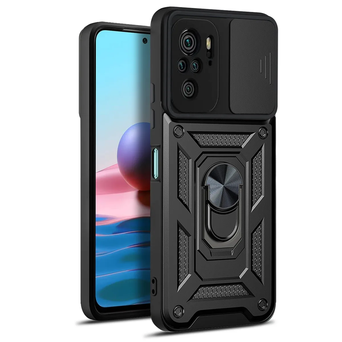 Defender Slide-fodral för Xiaomi Redmi Note 10 4G / 10S svart
