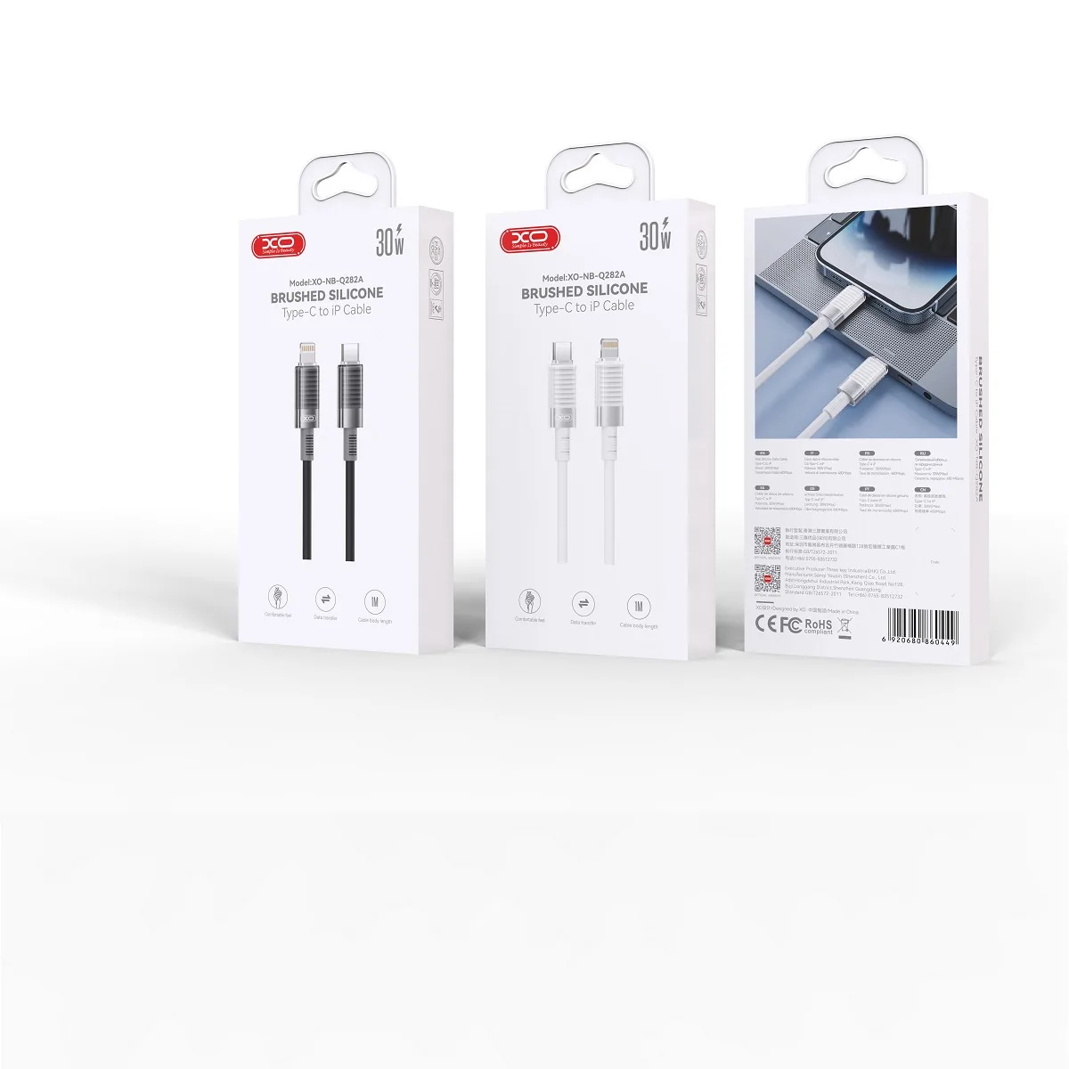 XO-kabel NB-Q282A PD USB-C – Lightning 1,0 m 27W vit