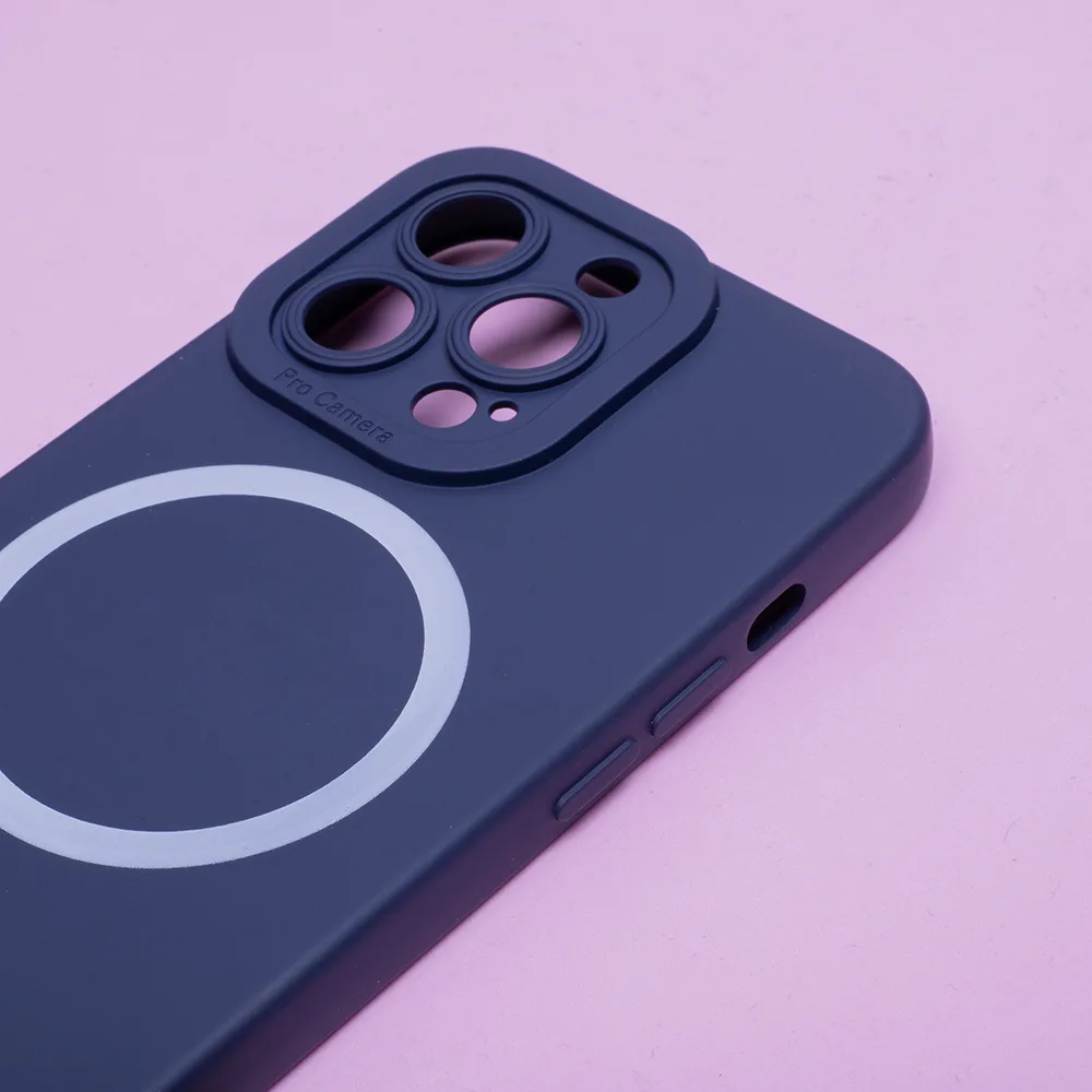 Silicon Mag-fodral för iPhone 15 Pro 6,1″ mörkblått