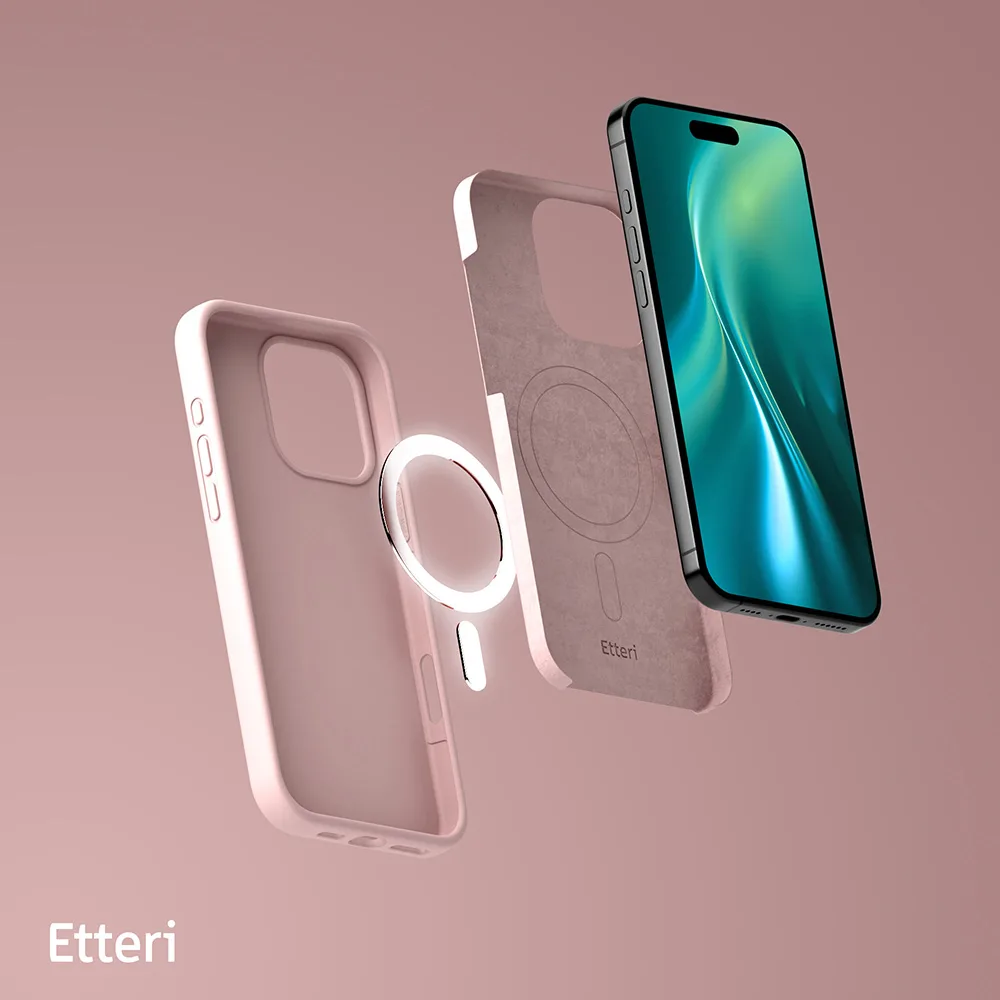 Etteri Silicone Mag case for iPhone 16 Pro Max 6,9″ light pink