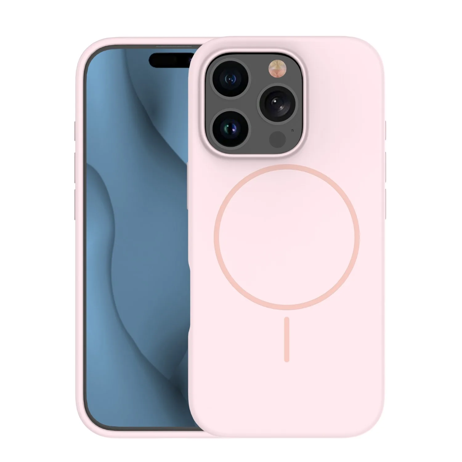 Tunna silikonfodral i ljusrosa för iPhone 13 6,1″