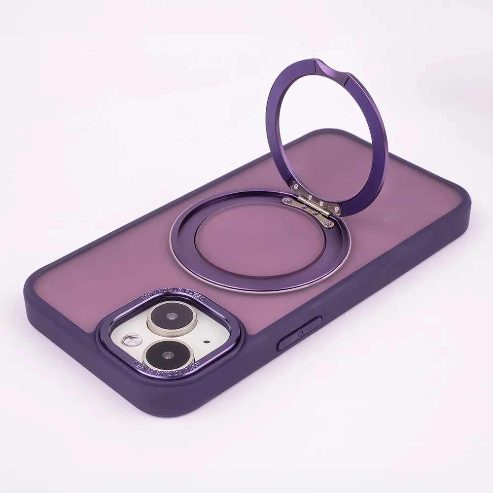 Mag Ring Roterande fodral för iPhone 15 Pro 6,1″ lila