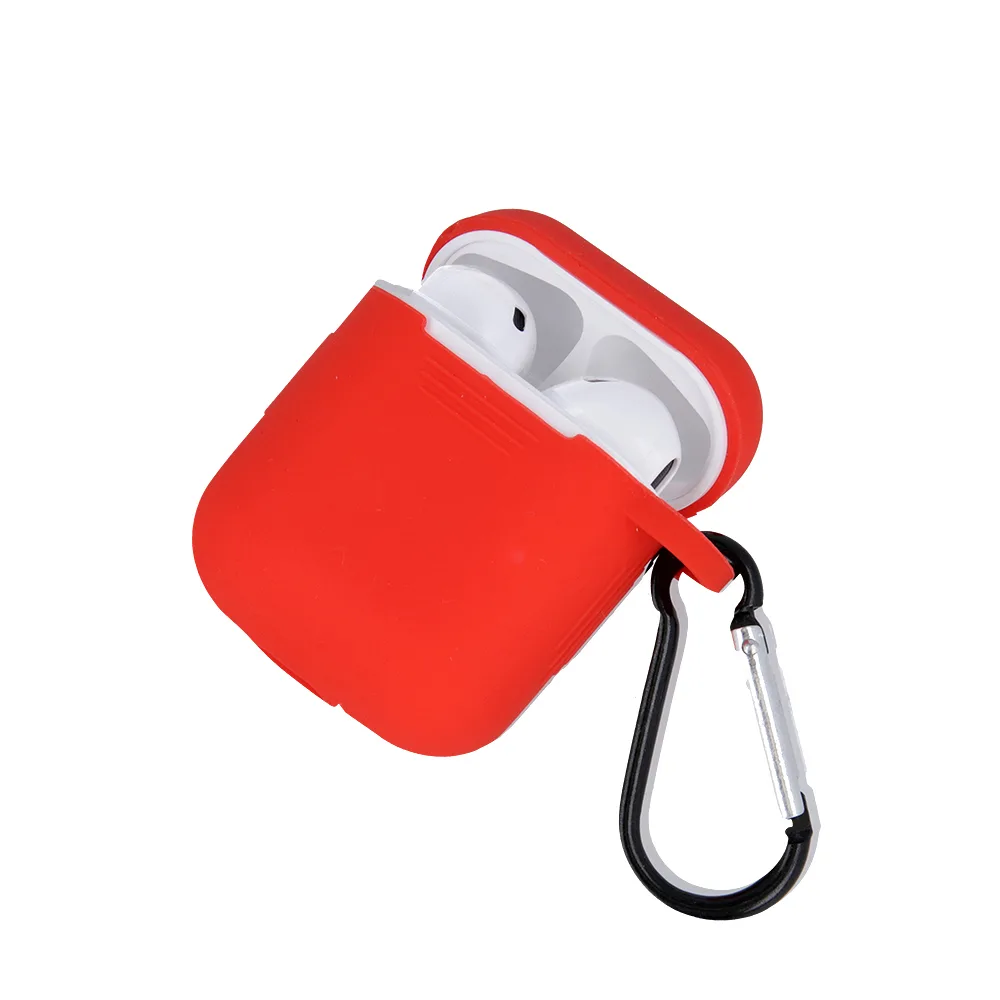 Fodral för Airpods / Airpods 2 röd med krok