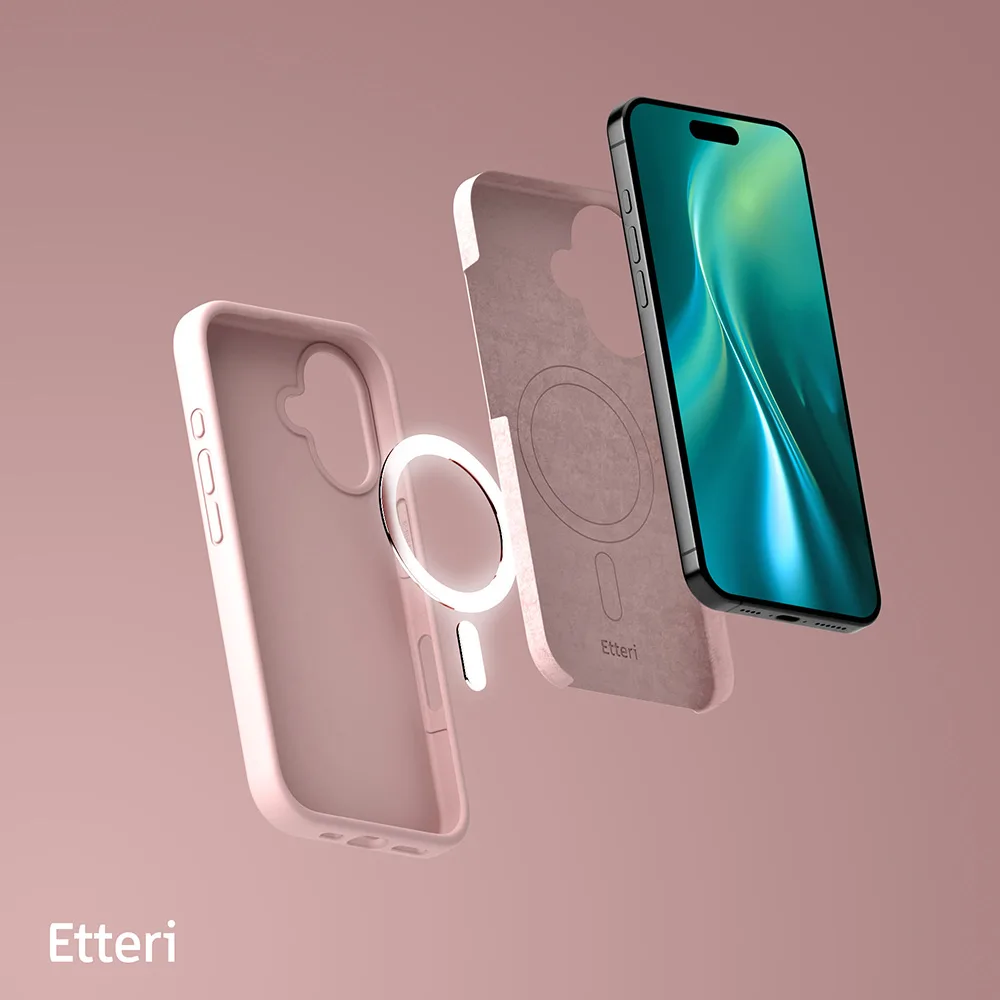 Etteri Silikon Mag-fodral för iPhone 16 Plus 6,7″ ljusrosa