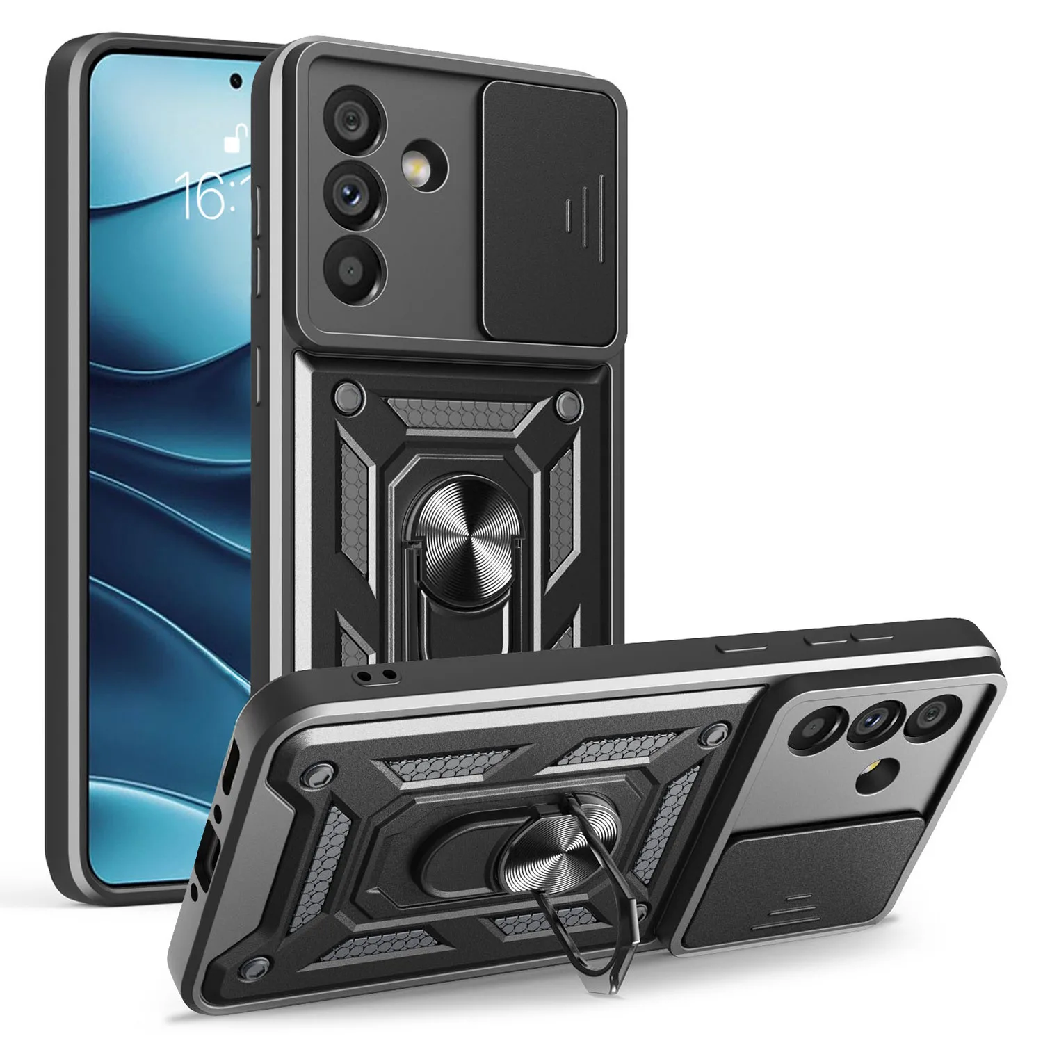 Defender Slide-fodral för Samsung Galaxy A56 5G i svart