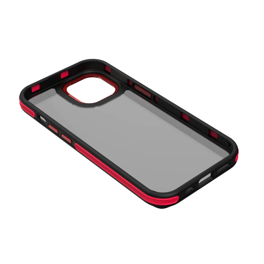 Kristallsvart fodral för iPhone 16 Plus 6,7″ röd