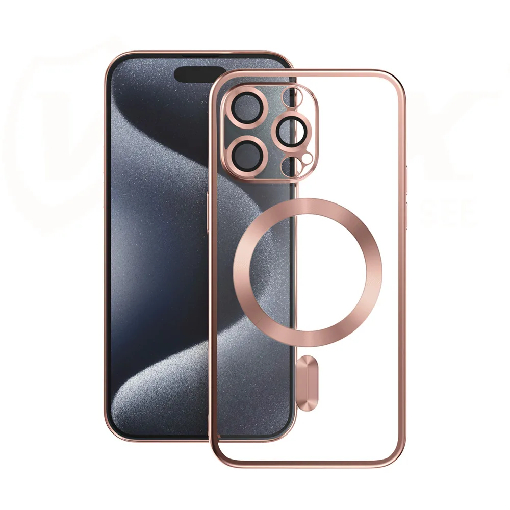 Vmax Electroplating Mag TPU-fodral till iPhone 16 Plus 6,7″ i roséguld