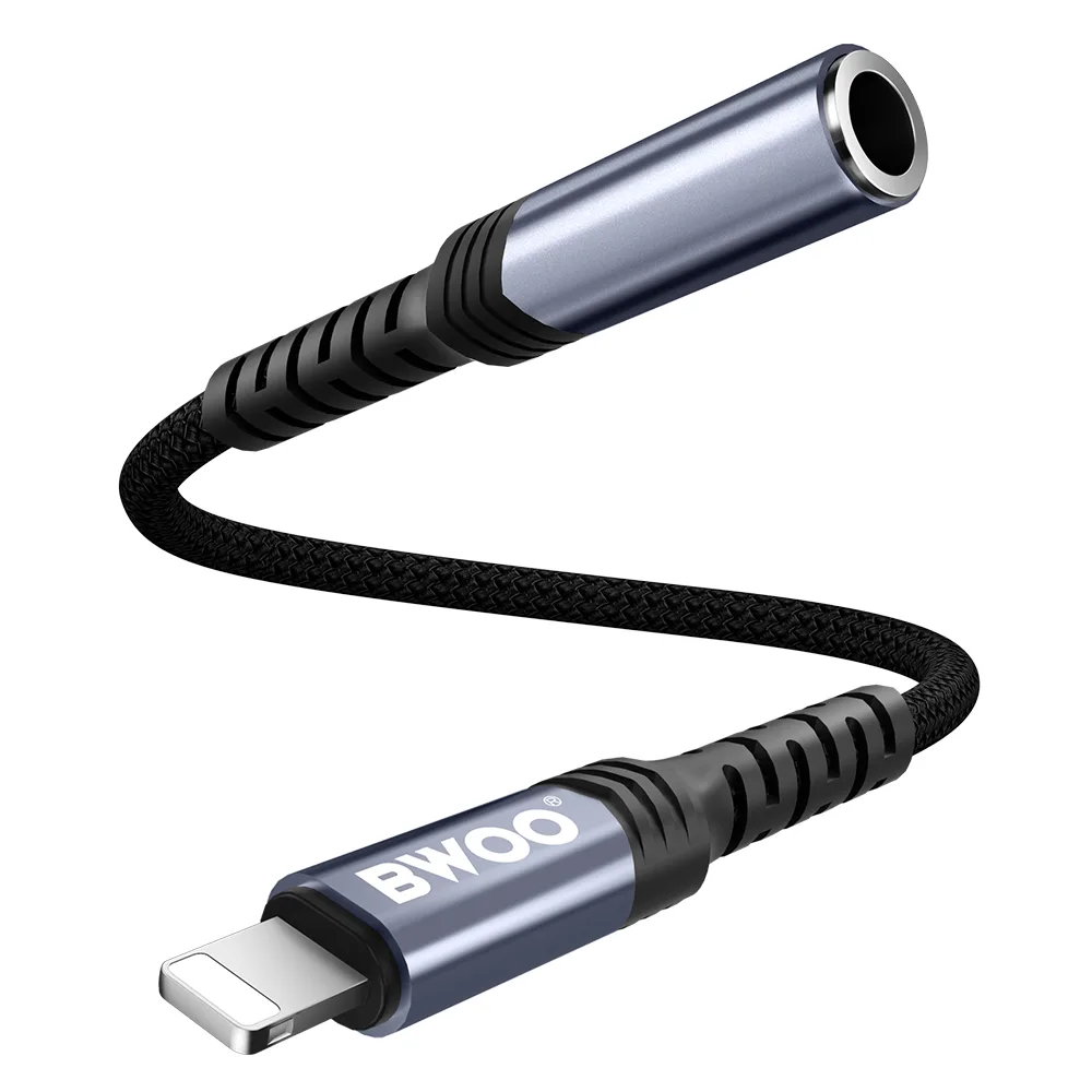 BWOO Adapter AUX 3.5mm – Lightning Black BZ48