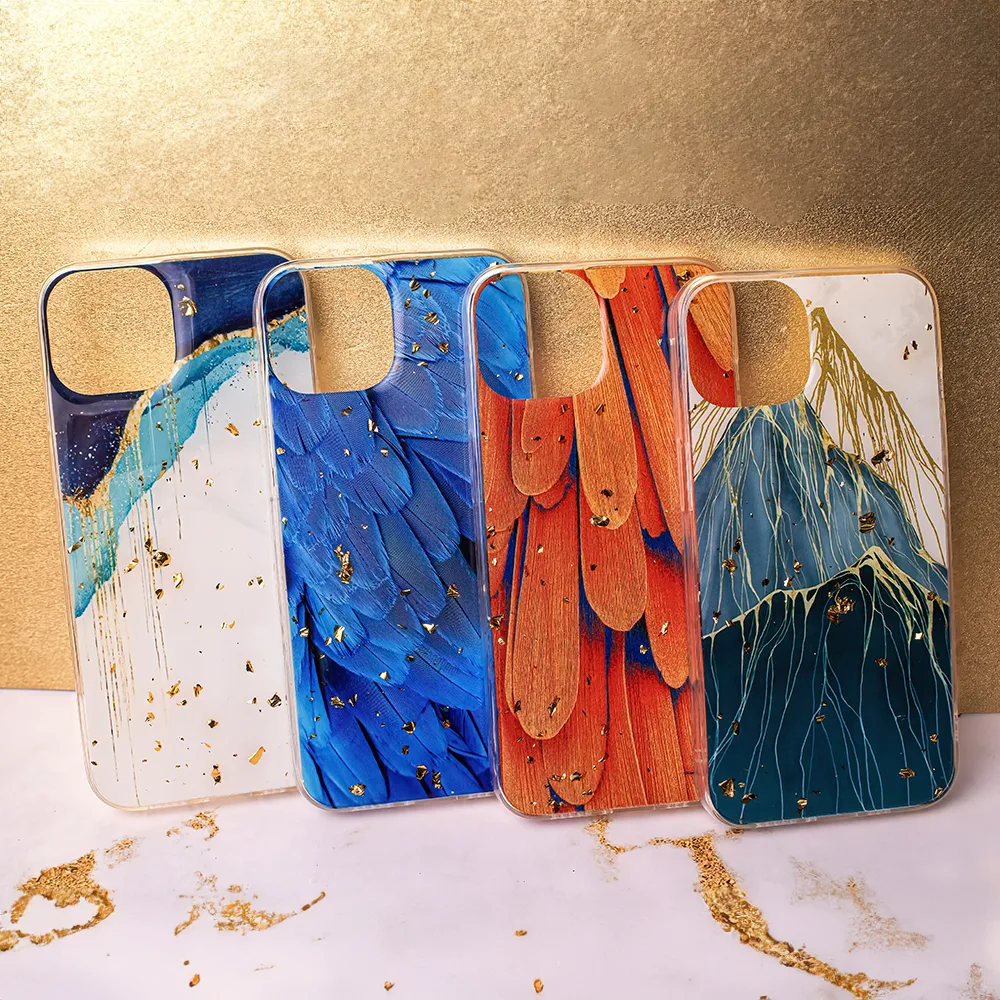 Guld Glam fodral till Samsung Galaxy A14 4G / A14 5G orange