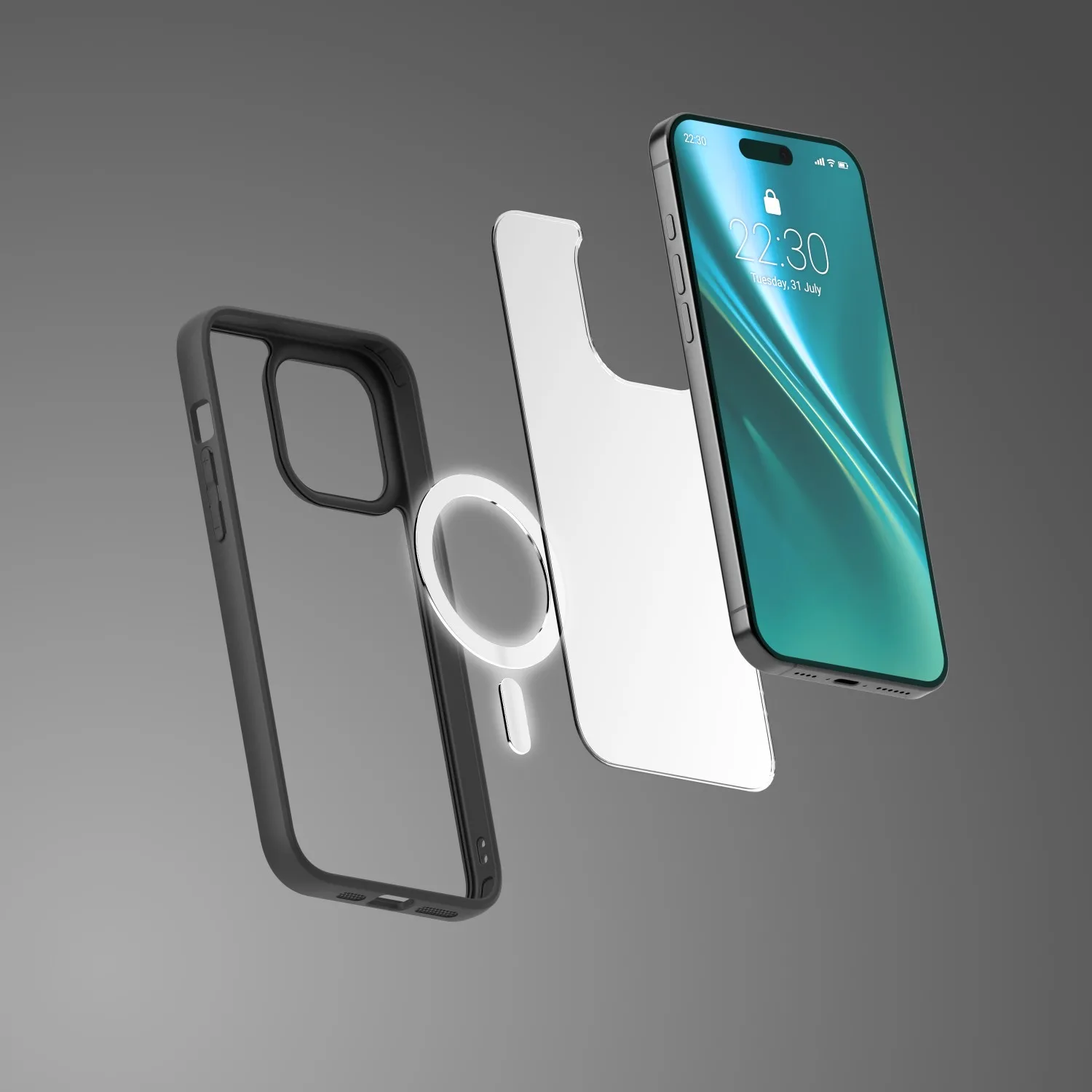 Etteri Matt Mag-fodral för iPhone 14 Pro 6,1 tum svart