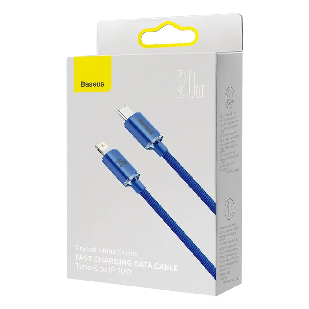 Baseus cable Crystal Shine USB-C – Lightning 1,2 m 20W blue