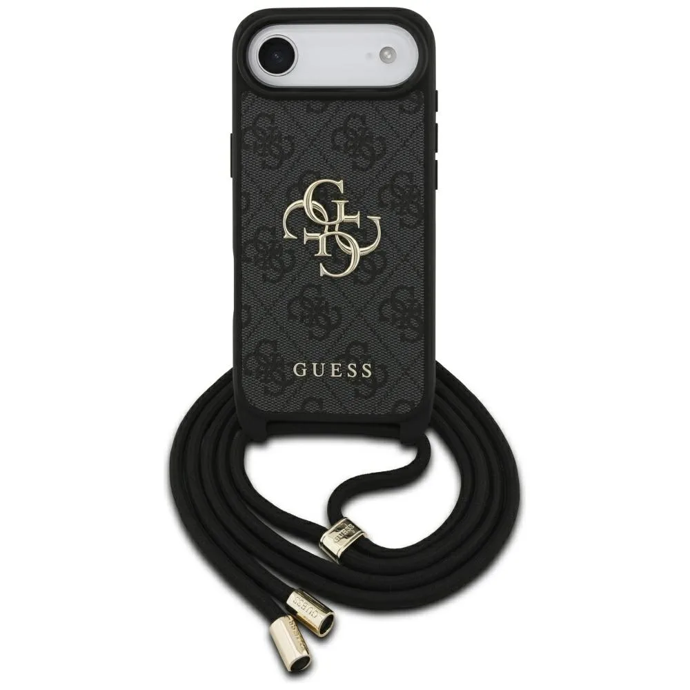 Guess 4G Big Logo Cord Stap Crossbody case for iPhone Air black