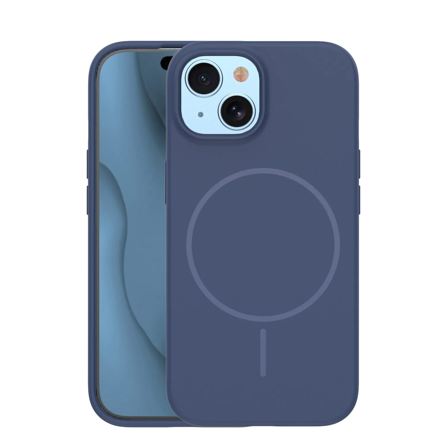 Silicone Thin Mag case for iPhone 14 6,1" dark blue