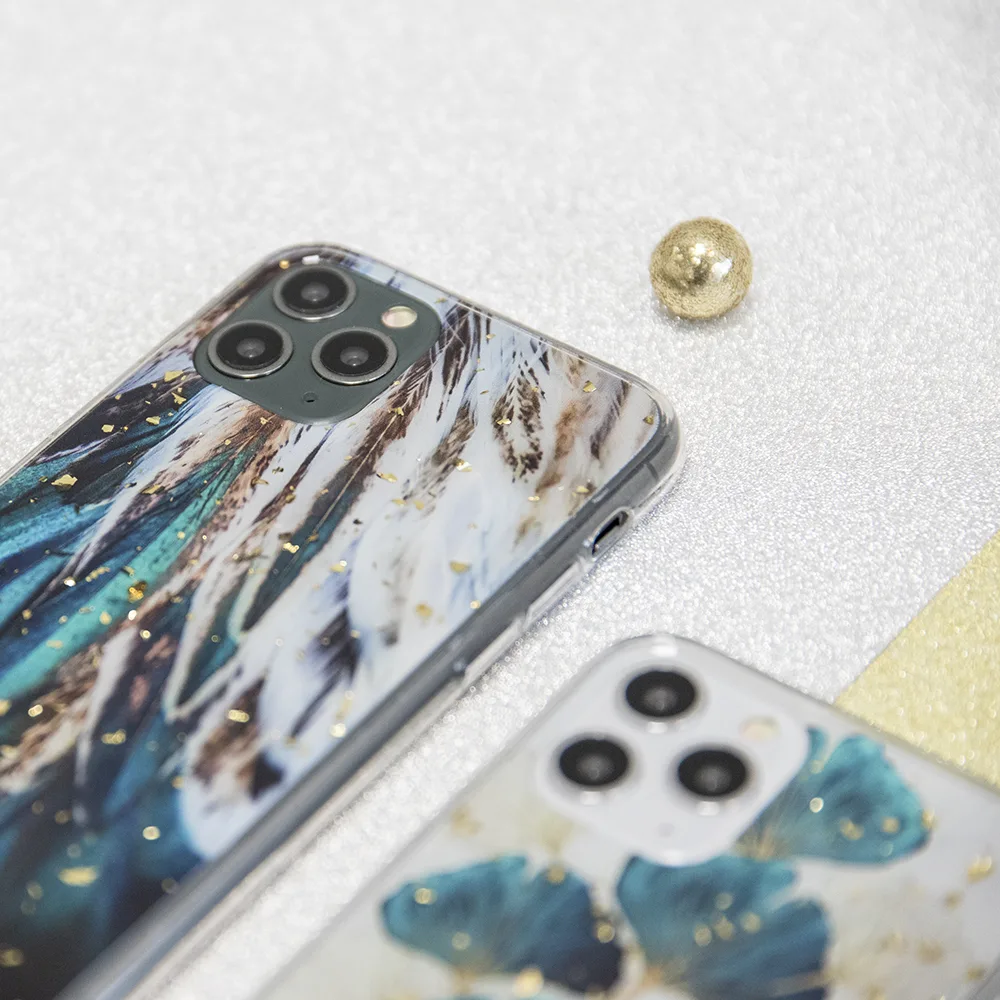 Guld Glam fodral för Samsung Galaxy A25 5G (global) fjädrar