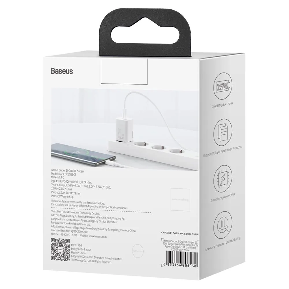 Baseus wall charger Super Si PD 25W 1x USB-C white