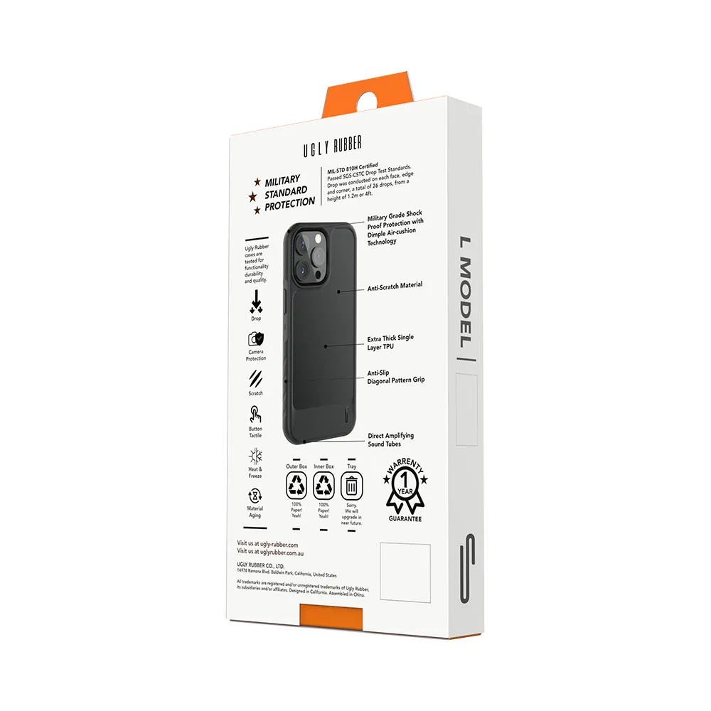 Ugly Rubber L-fodral för iPhone 15 Plus 6,7″ svart