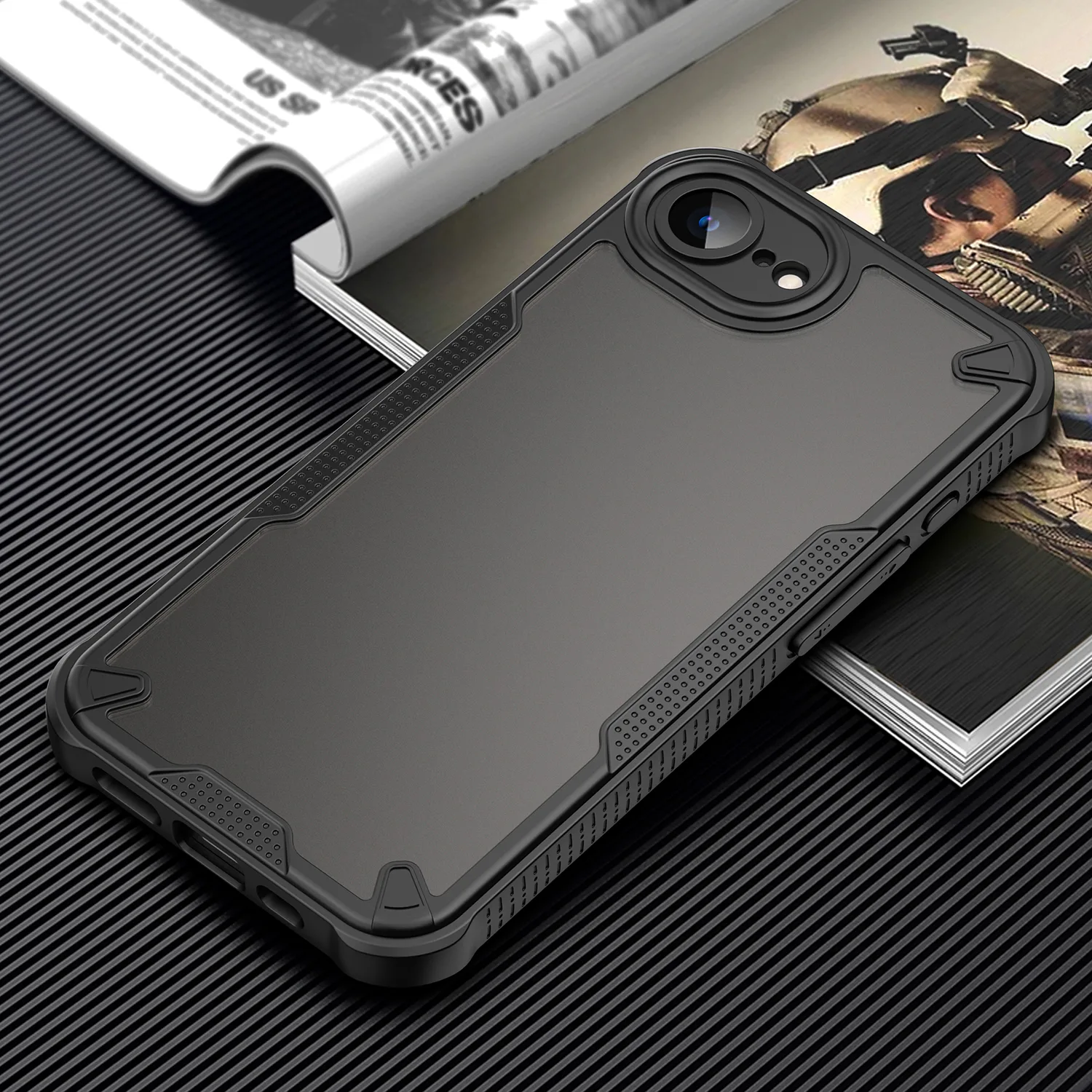 Defender Matt-fodral för iPhone 16e i svart