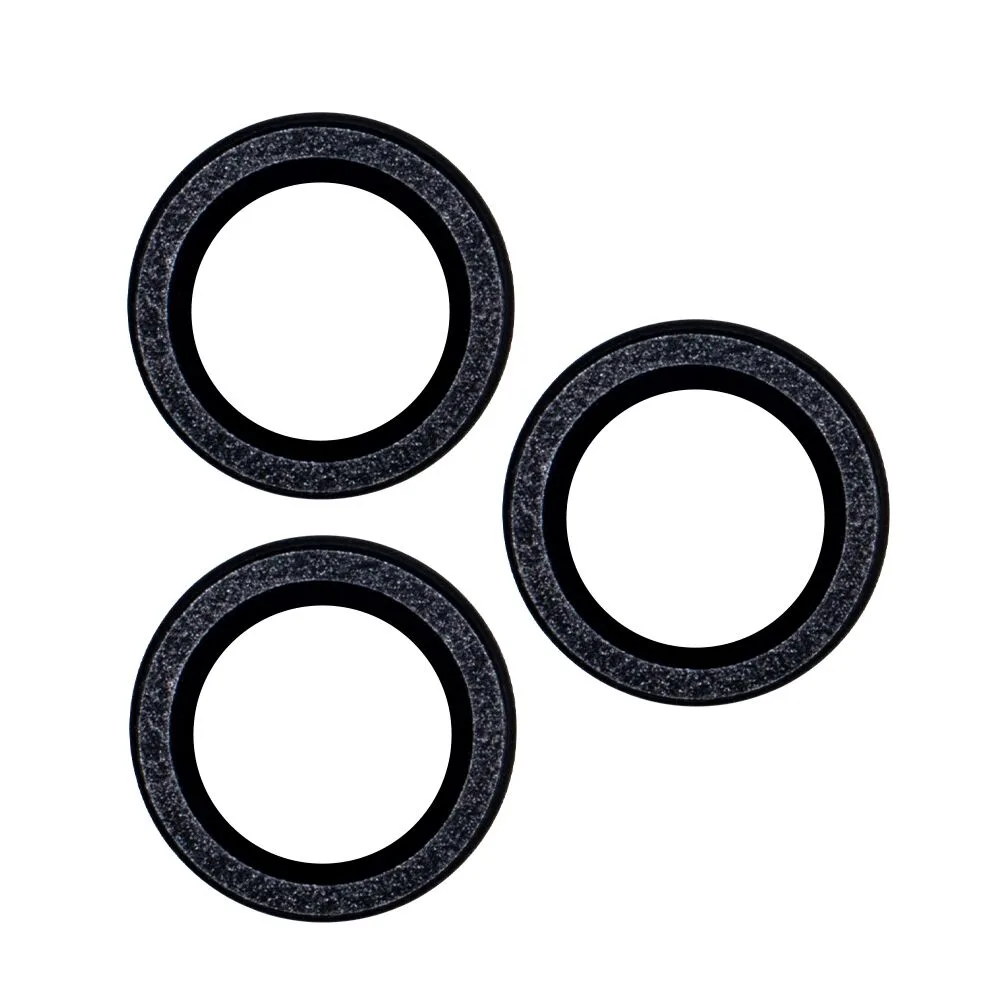 Set med linsglasögon för iPhone 12 mini 5,4″ svart glitter (2 st)