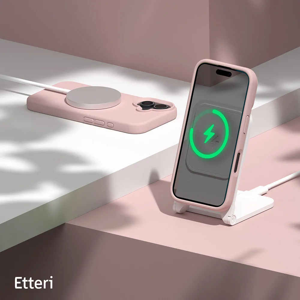 Etteri Silikonfodral till iPhone 16 Plus 6,7″ ljusrosa