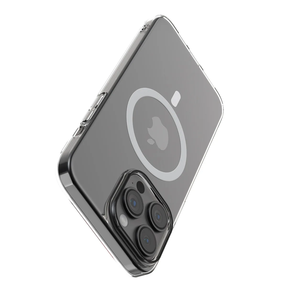 Kommafodral Hard Jacket Mag för iPhone 15 Plus transparent antibakteriell