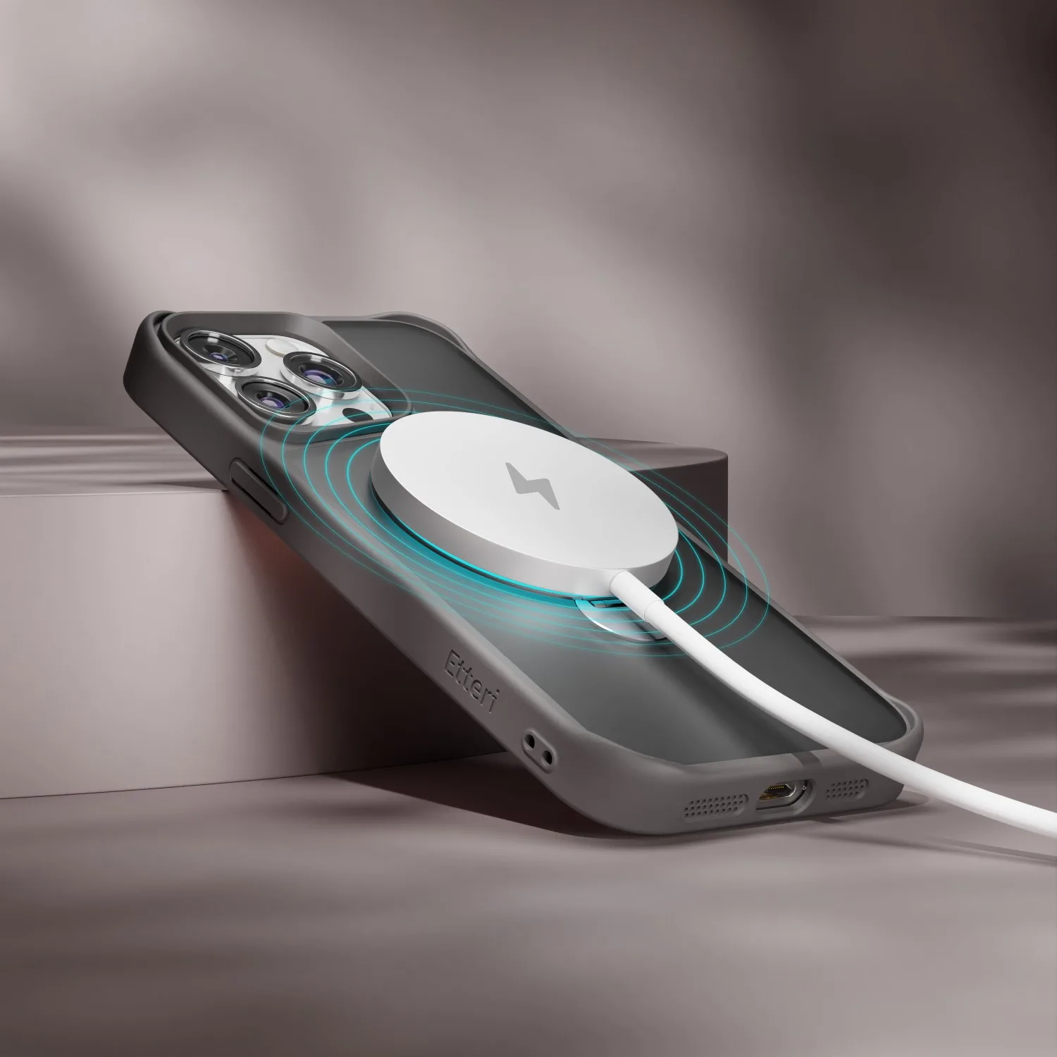 Etteri Matt Mag Ring-fodral till iPhone 14 Pro 6,1″ grå