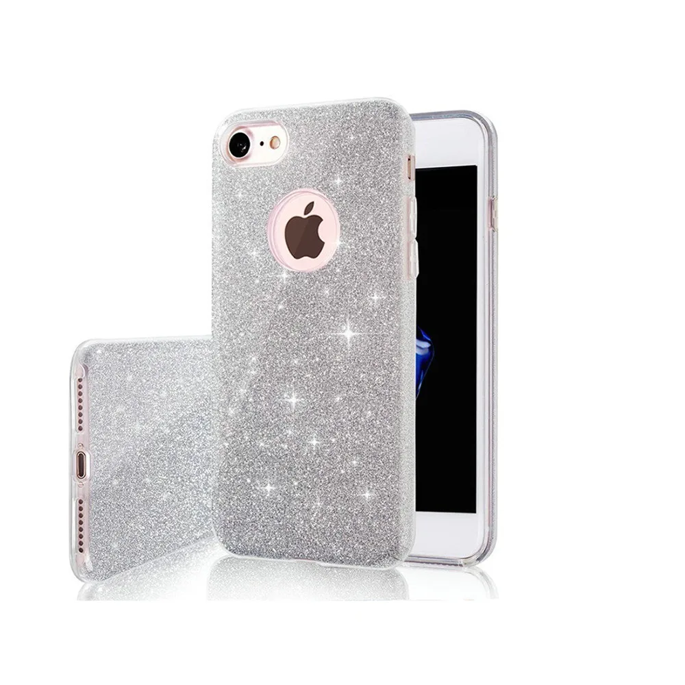 Glitter 3in1-fodral för iPhone 12 / 12 Pro 6,1" silver
