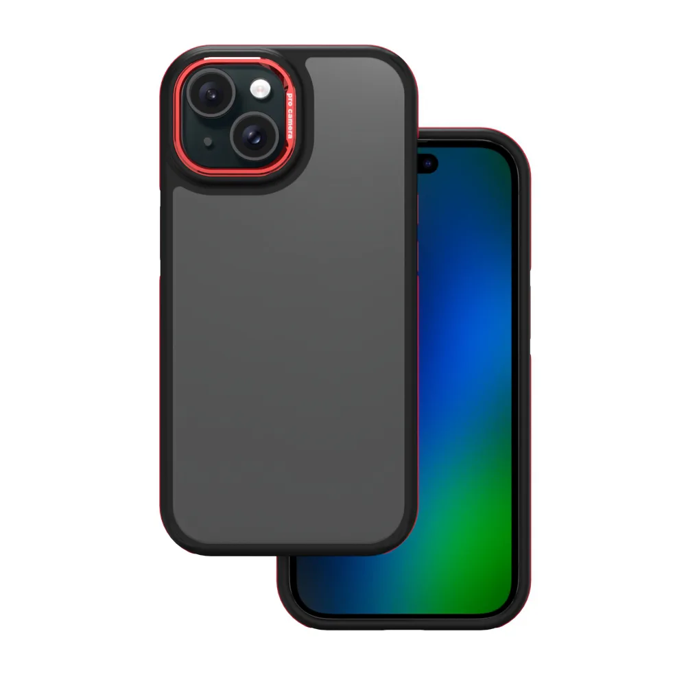 Kristallsvart fodral för iPhone 16 Plus 6,7" röd
