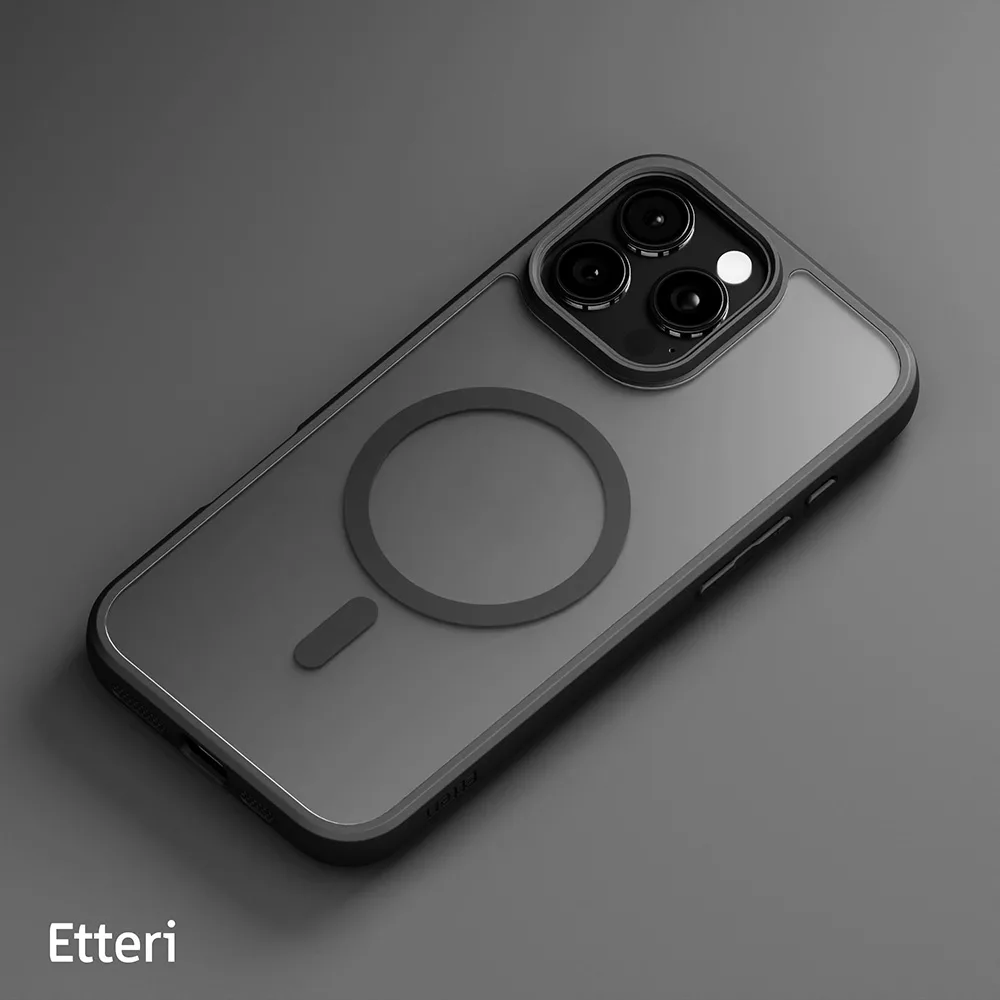 Etteri Matt Mag-fodral för iPhone 16 Pro Max 6,9 tum svart