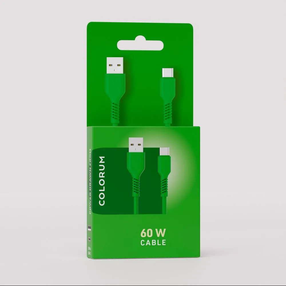 COLORUM sladd USB-A – USB-C 1,8 m 3A CK60-AC-04 xGreen