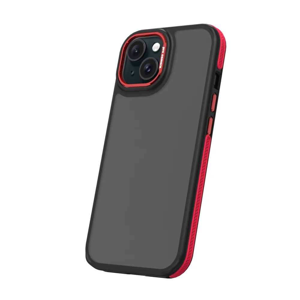 Kristallsvart fodral för iPhone 16 Plus 6,7″ röd