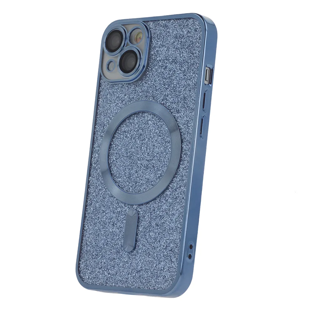 Glitter Chrome Mag-fodral för iPhone 15 Plus 6,7" blå