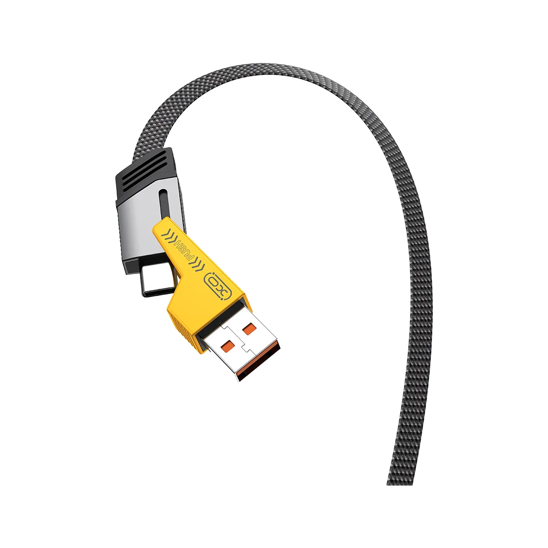 XO cabel NB283 4w1 USB-C – Lightning + USB – USB-C 60W 1,0m szary