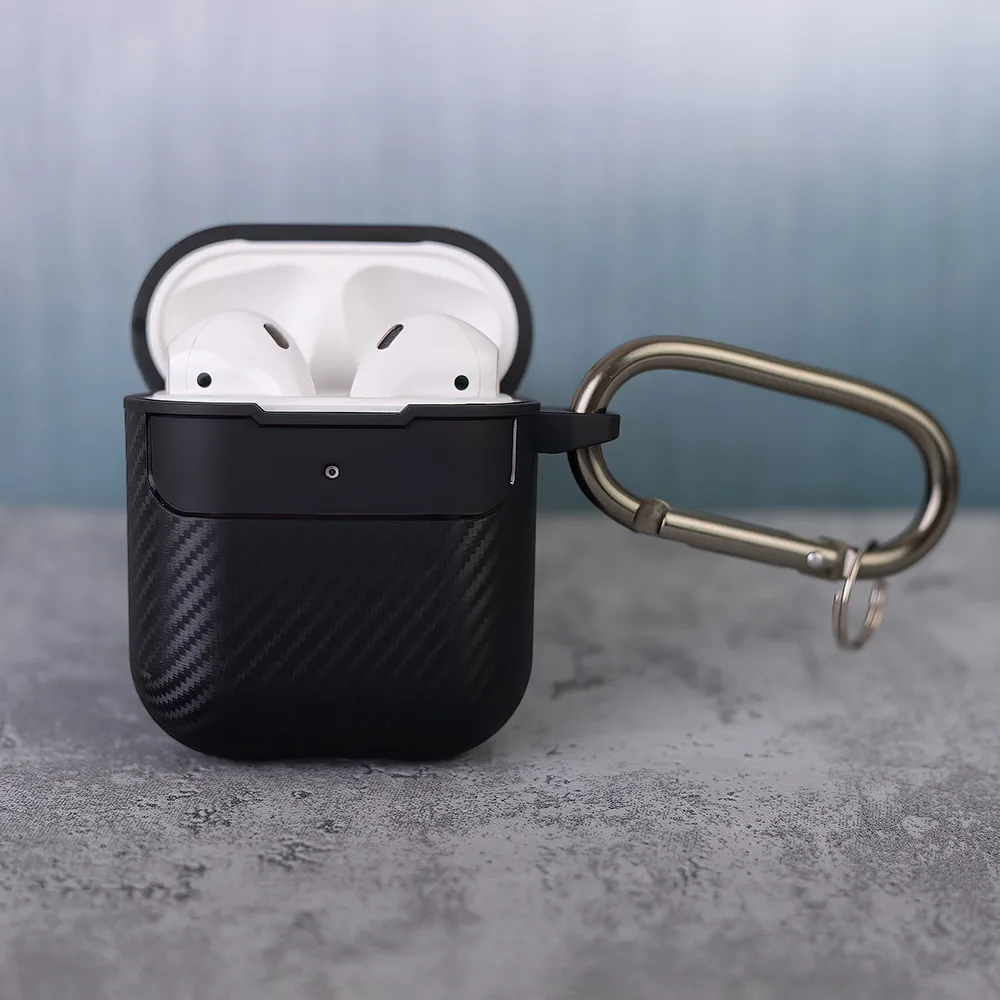 Kolfibershölje till AirPods / AirPods 2 – svart